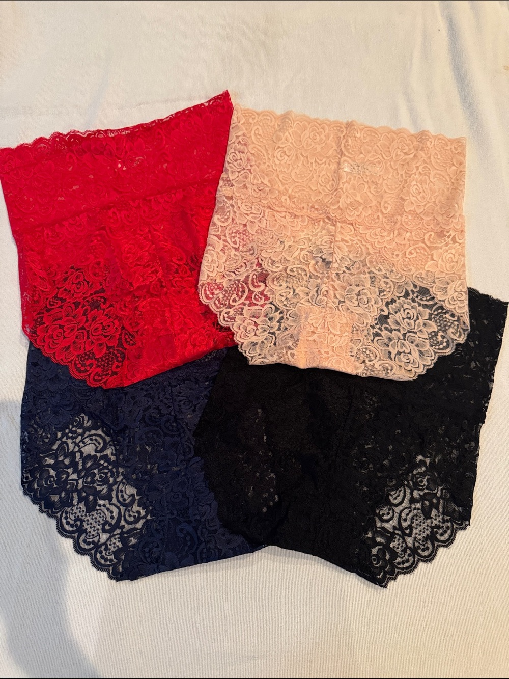 Lace Panties Set of 4 - Red, Blush, Navy & Black - Sz XL (Fit more like a M) NEW
